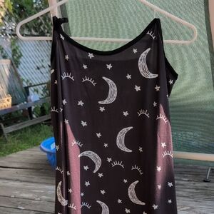 Black Night Sky Print Dress/Nightgown